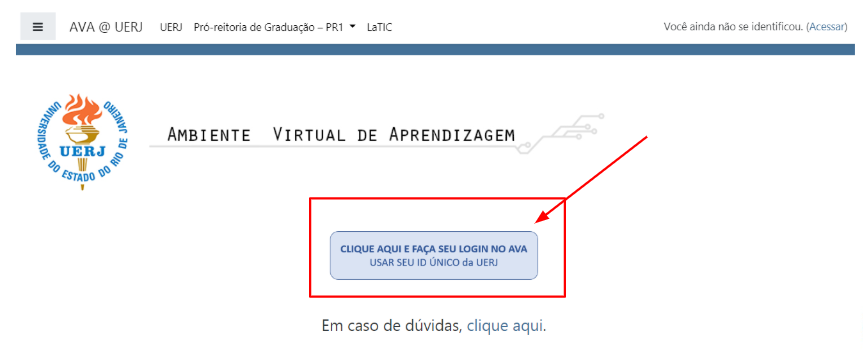 Imagem botão login AVA